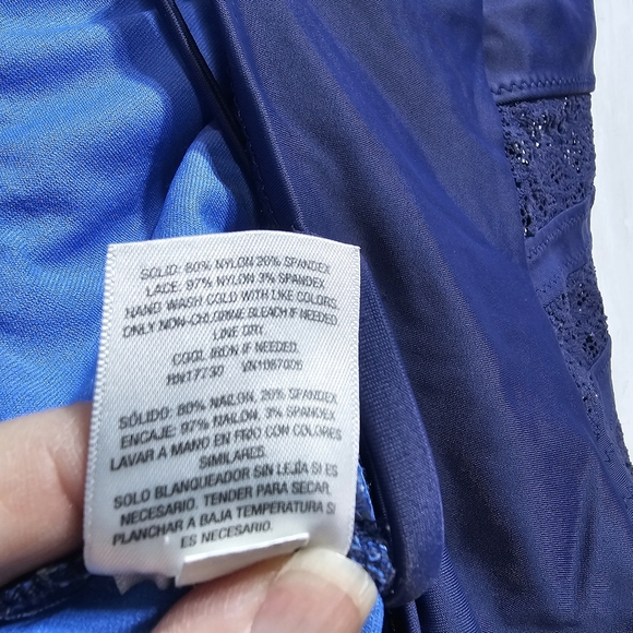 Mossimo High Waist One Piece Swimsuit Lace Inset V-Neck Strappy Back Size XL. - Picture 9 of 10